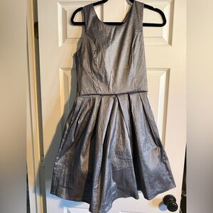 Elegant Silver Midi Dress